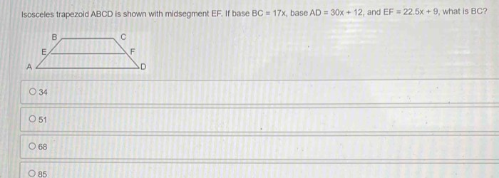 Find ef in the trapezoid