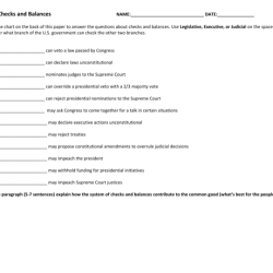 The checks and balances system worksheet