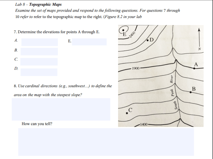 Topographic map lab activity answer key