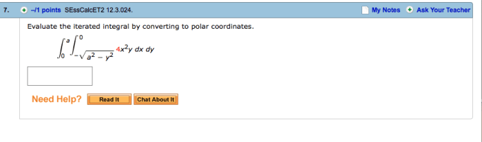 Evaluate the iterated integral by converting to polar coordinates.