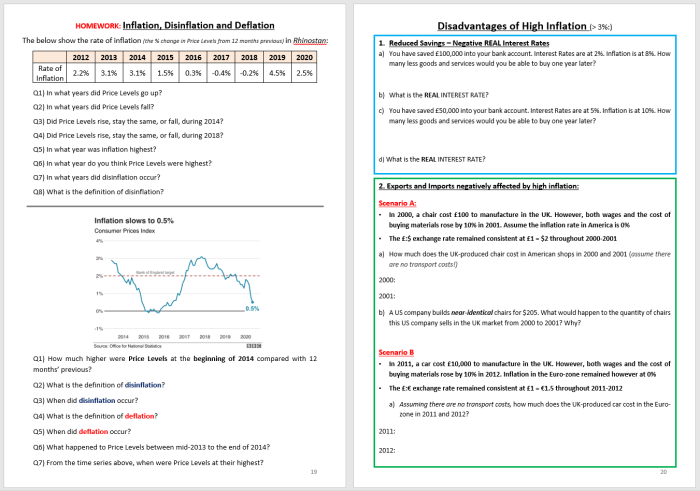 Price indices and inflation worksheet answers