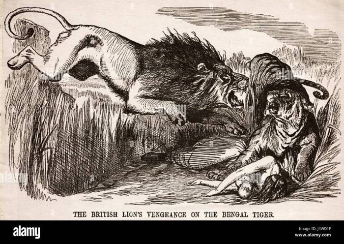 The british lion's vengeance on the bengal tiger